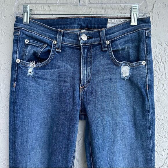 RAG & BONE Jeans Women 28 Flare Bell Distressed Western Country Boho Festival - Picture 2 of 11